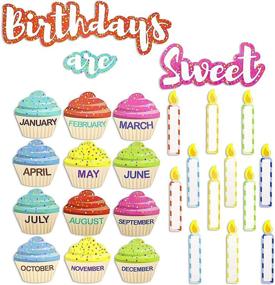 img 4 attached to 🧁 Cupcake Cutouts for Student Birthdays, Classroom Décor for Sweet Birthday Celebrations (63 Piece Set)