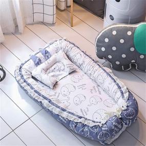 img 2 attached to 🐘 Расшитая детская кроватка для младенцев "Elephant Lounger Ruffled Bassinet" от Abreeze - магазин товаров для детей.