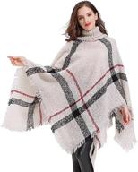 🧣 hitop women's oversized turtleneck pullover poncho — stylish accessories logo