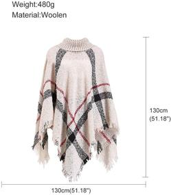 img 1 attached to 🧣 HITOP Women's Oversized Turtleneck Pullover Poncho — Stylish Accessories