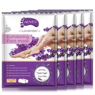 5-pack foot peel mask for dry dead skin, callus removal, repair rough heels - achieve baby soft feet and silky smooth skin - lavender scented logo