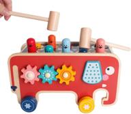 shierdu wooden hammering and pounding toys: nail hammer stool, pull along elephant, gopher toy, desktop hitting-game, toddler drag toys for 1-3 year old boys and girls logo