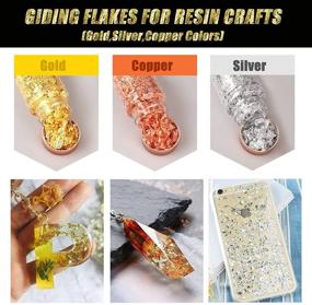 img 3 attached to Mingjieus Resin Gilding Flakes - 8 Bottles of Gold Foil Flakes for Nails, Crafts, Painting Art, Slime - (Gold, Silver, Copper, Red, Blue, Purple, Green, Peach Color)