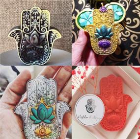 img 2 attached to 🖐️ Hamsa Silicone Soap Molds: Create Unique Hand of Fatima Soap, Candle, Bath Bombs, and More!