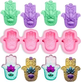 img 4 attached to 🖐️ Hamsa Silicone Soap Molds: Create Unique Hand of Fatima Soap, Candle, Bath Bombs, and More!