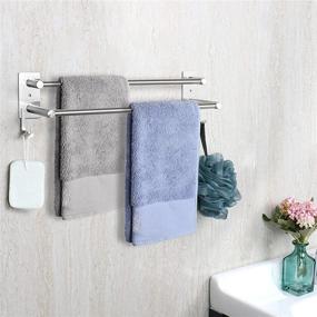 img 1 attached to 🛀 Siyzda 24 Inch Double Towel Bar - Durable 304 Stainless Steel Bath Towel Rack for Bathroom Kitchen, Easy Installation - Self Adhesive & Wall Mounted (Brushed Nickel)