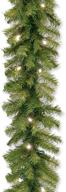 🎄 national tree company 9ft pre-lit norwood fir christmas garland with white lights - battery operated logo