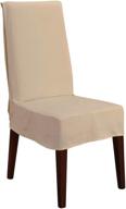 surefit home decor cotton duck 🪑 solid chair: 42 inches tall, machine-washable, tan color logo