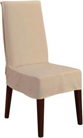 img 4 attached to SureFit Home Decor Cotton Duck 🪑 Solid Chair: 42 Inches Tall, Machine-Washable, Tan Color