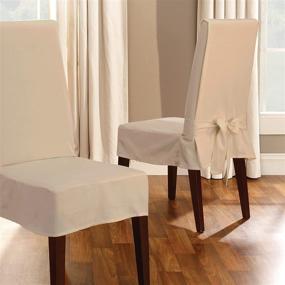 img 2 attached to SureFit Home Decor Cotton Duck 🪑 Solid Chair: 42 Inches Tall, Machine-Washable, Tan Color