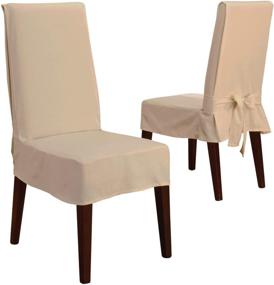 img 1 attached to SureFit Home Decor Cotton Duck 🪑 Solid Chair: 42 Inches Tall, Machine-Washable, Tan Color