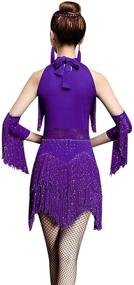 img 1 attached to 💃 Sparkling Rhinestone Sequin Fringe Flapper Party Dress - ZX Women's Dance Dress for Latin Salsa Ballroom Dancing and more - 4 Piece Outfit