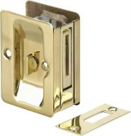 🚪 richelieu hardware 1701bpsbc onward pocket door pull with privacy lock, rectangular, brass, 3-7/32 in (82 mm) логотип