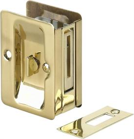 img 1 attached to 🚪 Richelieu Hardware 1701BPSBC Onward Pocket Door Pull with Privacy Lock, Rectangular, Brass, 3-7/32 in (82 mm)