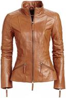 world leather womens jacket cognac logo