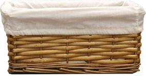 img 3 attached to 📦 Organize in Vintage Style with Vintiquewise Willow Shelf Baskets (Set of 3, Small) - White Lining Included