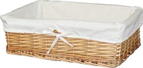 img 2 attached to 📦 Organize in Vintage Style with Vintiquewise Willow Shelf Baskets (Set of 3, Small) - White Lining Included