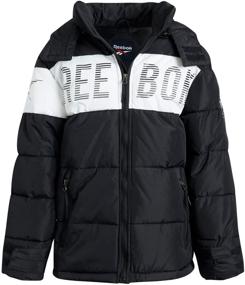 img 4 attached to 🧥 Reebok Boys Winter Jacket - Bubble Puffer Parka with Detachable Fleece-Lined Hood