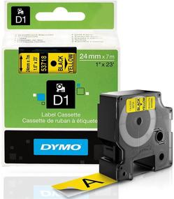 img 4 attached to 🏷️ DYMO Standard D1 Labeling Tape 53718: Black print on Yellow, 1" W X 23' L