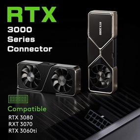 img 1 attached to 🔌 Кабель-удлинитель EZDIY-FAB RTX 3000 серии 12-контактный на два 8-контактных PCIe с оплеткой - разъем 300 мм для NVIDIA RTX 3060ti 3070 3080 FE - черный