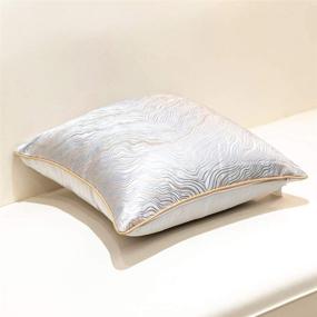 img 2 attached to 🛋️ Avigers 18x18 Inch Square Abstract Striped Embroidery Cushion Case - Luxury Modern Throw Pillow Cover for Couch, Living Room, Bedroom, Car - Silver Gray Gold Decorative Pillow