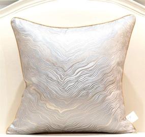 img 4 attached to 🛋️ Avigers 18x18 Inch Square Abstract Striped Embroidery Cushion Case - Luxury Modern Throw Pillow Cover for Couch, Living Room, Bedroom, Car - Silver Gray Gold Decorative Pillow