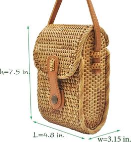 img 1 attached to 👜 HAAN Women's Handwoven Wicker Crossbody Wallet: Summer Beach Rattan Bag - Natural, Stylish & Chic with Real Leather Adjustable Strap