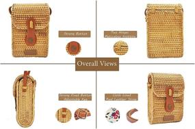 img 3 attached to 👜 HAAN Women's Handwoven Wicker Crossbody Wallet: Summer Beach Rattan Bag - Natural, Stylish & Chic with Real Leather Adjustable Strap