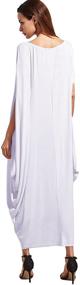 img 3 attached to 👗 Verdusa Oversized Maxi Dress for Women with Boat Neck, Batwing Sleeves, and Caftan Harem Design