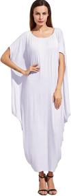 img 2 attached to 👗 Verdusa Oversized Maxi Dress for Women with Boat Neck, Batwing Sleeves, and Caftan Harem Design