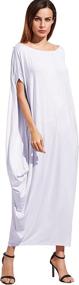 img 1 attached to 👗 Verdusa Oversized Maxi Dress for Women with Boat Neck, Batwing Sleeves, and Caftan Harem Design