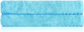 img 4 attached to Atelier Cotton 600 GSM Long Staple Turkish Cotton Towels – Deluxe 🛀 Aqua Bath Sheets (35x70) Set of 2 – Fast Drying, Plush, and Durable