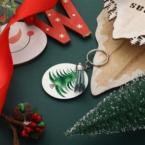 img 2 attached to 🔑 Набор из 36 или 72 рождественских брелков для сублимации: круглые подвески с ключами и красочными кисточками для декора своими руками.