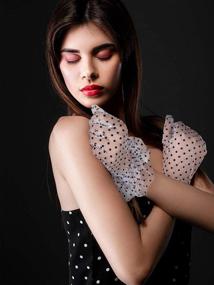 img 1 attached to Chic Summer Lace Gloves - Polka Dot Pattern, Short Length, Elegant Style for Women, Ideal for Weddings