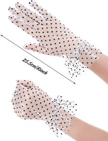 img 2 attached to Chic Summer Lace Gloves - Polka Dot Pattern, Short Length, Elegant Style for Women, Ideal for Weddings