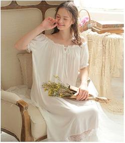 img 2 attached to 👗 Singingqueen Women's Cotton Nightgown Nightshirt, Victorian Sleepwear Dress Gown Pajamas Lounger - Improved SEO