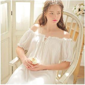 img 1 attached to 👗 Singingqueen Women's Cotton Nightgown Nightshirt, Victorian Sleepwear Dress Gown Pajamas Lounger - Improved SEO
