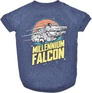 🐶 millennium falcon dog tee, blue - star wars pet shirt for all sizes - soft, cute, and comfortable dog clothing and apparel, multiple sizes logo