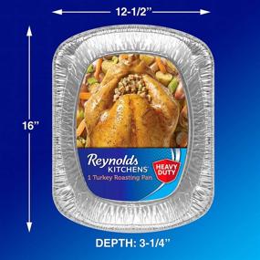 img 3 attached to 🍽️ Premium 16x13 Inch Heavy Duty Aluminum Roasting Pans - Pack of 3 by Reynolds Kitchens