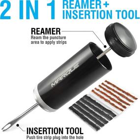 img 3 attached to 🚲 MARQUE Tubeless Bike Tire Repair Kit – Quick and Effective Fix for Punctures on Mountain and Road Bicycles, Includes Reamer, Insertion Tool, and 10 Tire Strip Plugs for Cycling Enthusiasts (Polished Black)