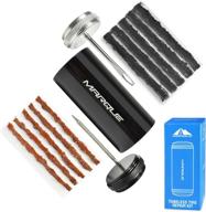 🚲 marque tubeless bike tire repair kit – quick and effective fix for punctures on mountain and road bicycles, includes reamer, insertion tool, and 10 tire strip plugs for cycling enthusiasts (polished black) logo