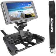 📱 anbee foldable aluminum tablet stand cell phone bracket lanyard support | crystal sky compatible with dji mavic 2, mini 2, mini se, air 2s, mavic pro, spark drones | black logo