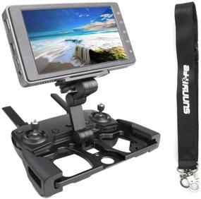 img 4 attached to 📱 Anbee Foldable Aluminum Tablet Stand Cell Phone Bracket Lanyard Support | Crystal Sky Compatible with DJI Mavic 2, Mini 2, Mini SE, Air 2S, Mavic Pro, Spark Drones | Black