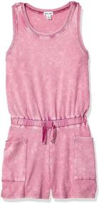 img 4 attached to 💃 Mineral Wash Rib Romper for Girls - A Splendid Choice for a Fashionable Look