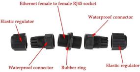 img 3 attached to Высококачественный набор из 5 штук водонепроницаемых разъемов RJ45 M20 Cat5/5e 8P8C IP67 для Ethernet LAN кабеля с двумя головками, адаптер для подключения кабелей LAN на открытом воздухе - разъем с женскими разъемами.