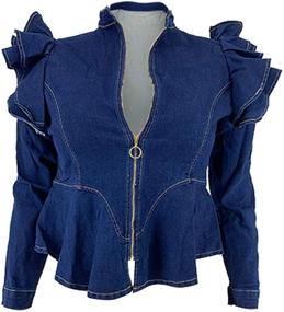 img 2 attached to Shuxiu Women Fashion Denim Jackets Women's Clothing in Coats, Jackets & Vests