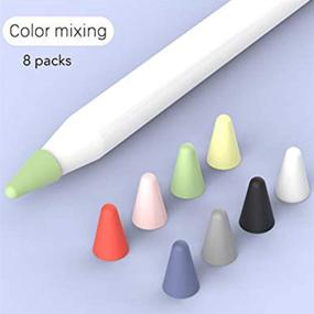 img 3 attached to OneCut 8 Pcs Silicone Pencil Nib/Tip Protector 🖊️ Cap: Apple Pencil 1st/2nd Replacement, Non-Slip, Noiseless Drawing, Mixed Color