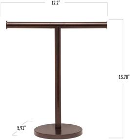 img 2 attached to 🧺 Debodda Modern Hand Towel Stand for Bathroom, Kitchen or Vanity with Balanced Base, 13.78” Height, Free Standing Countertop Rack in Matte Bronze – Ideal Hand Towel Holder with Dual Washcloth Display