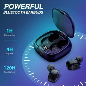 img 1 attached to 🎧 Беспроводные наушники Ownta V5.0 Bluetooth с зарядным кейсом, спортивные наушники, светодиодный индикатор питания, басовый стереозвук, встроенный микрофон - совместимы с iPhone/Samsung/iPad 1JJ1.