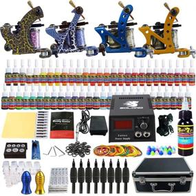 img 1 attached to 🖊️ Solong Tattoo Kit: Complete 4 Pro Machine Guns Set, 54 Inks, Power Supply, Foot Pedal, Needles, Grips, Tips, Carry Case - TK453